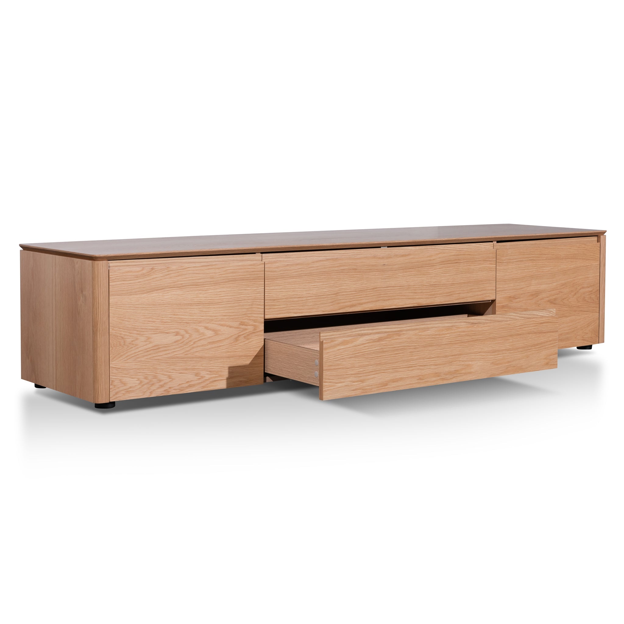 Norris TV Entertainment Unit with Middle Drawer - Natural Oak