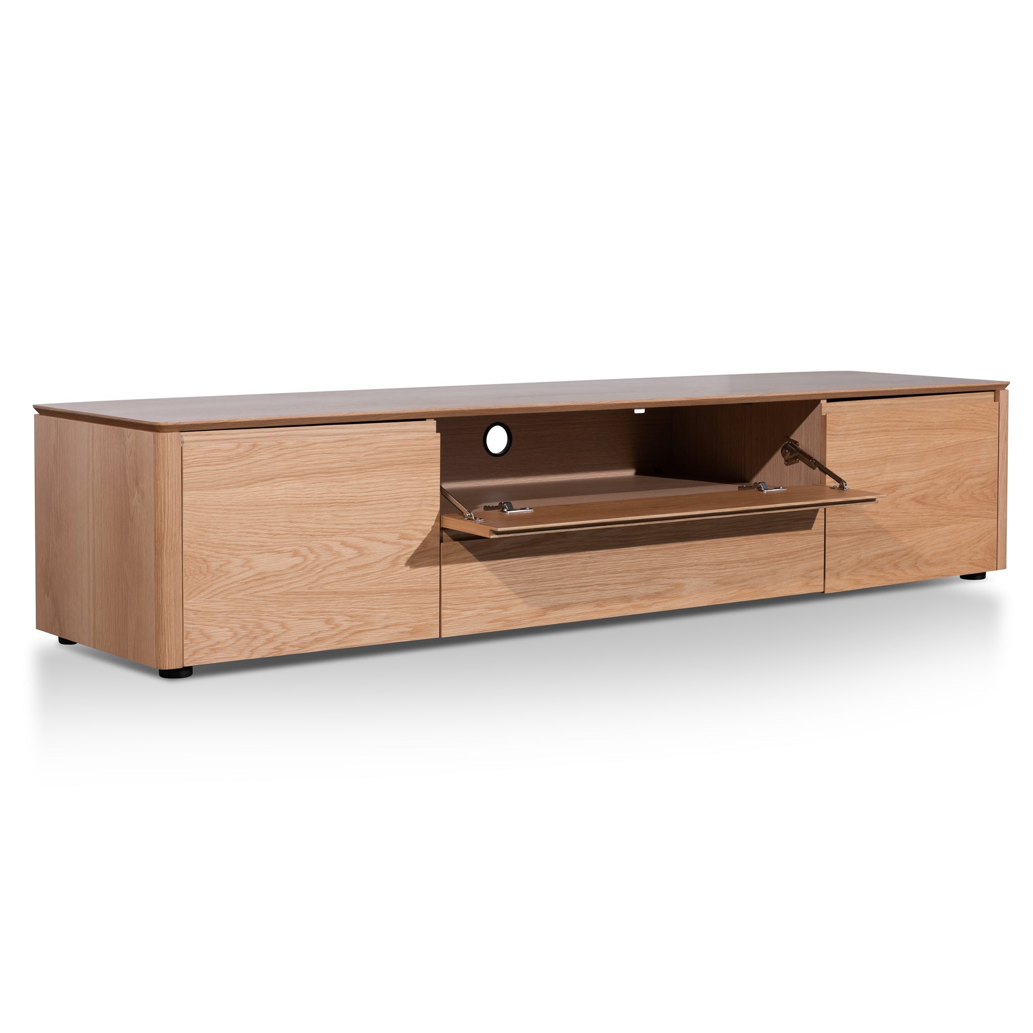 Norris TV Entertainment Unit with Middle Drawer - Natural Oak