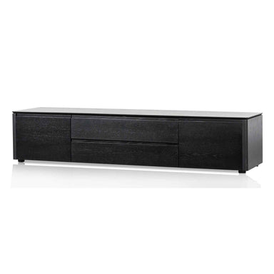 Norris TV Entertainment Unit with Middle Drawer - Black Oak