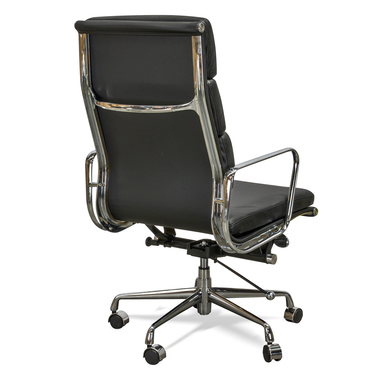 High Back Office Chair - Black Leather