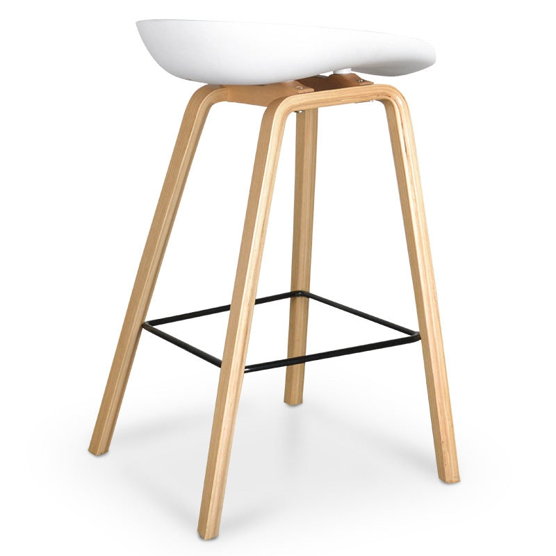 Rachel 65cm Bar Stool in White And Natural