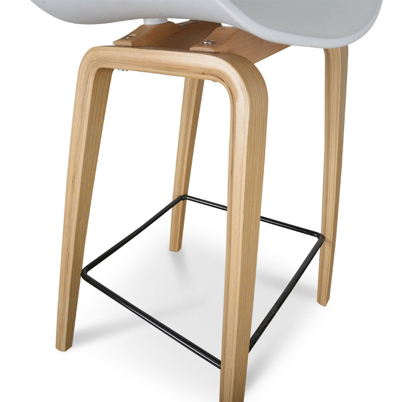 Rachel 65cm Bar Stool in White And Natural