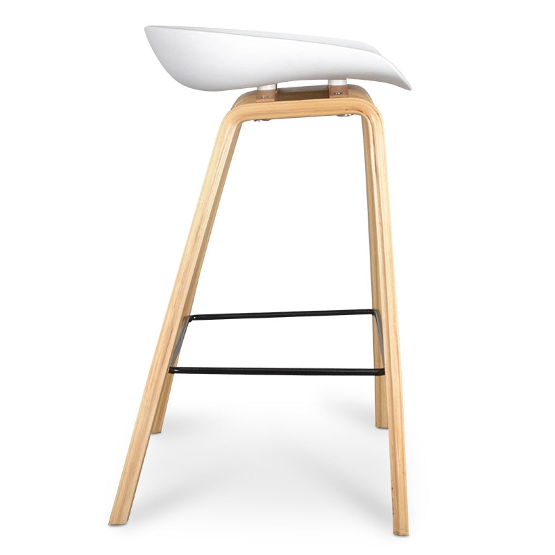 Rachel 65cm Bar Stool in White And Natural