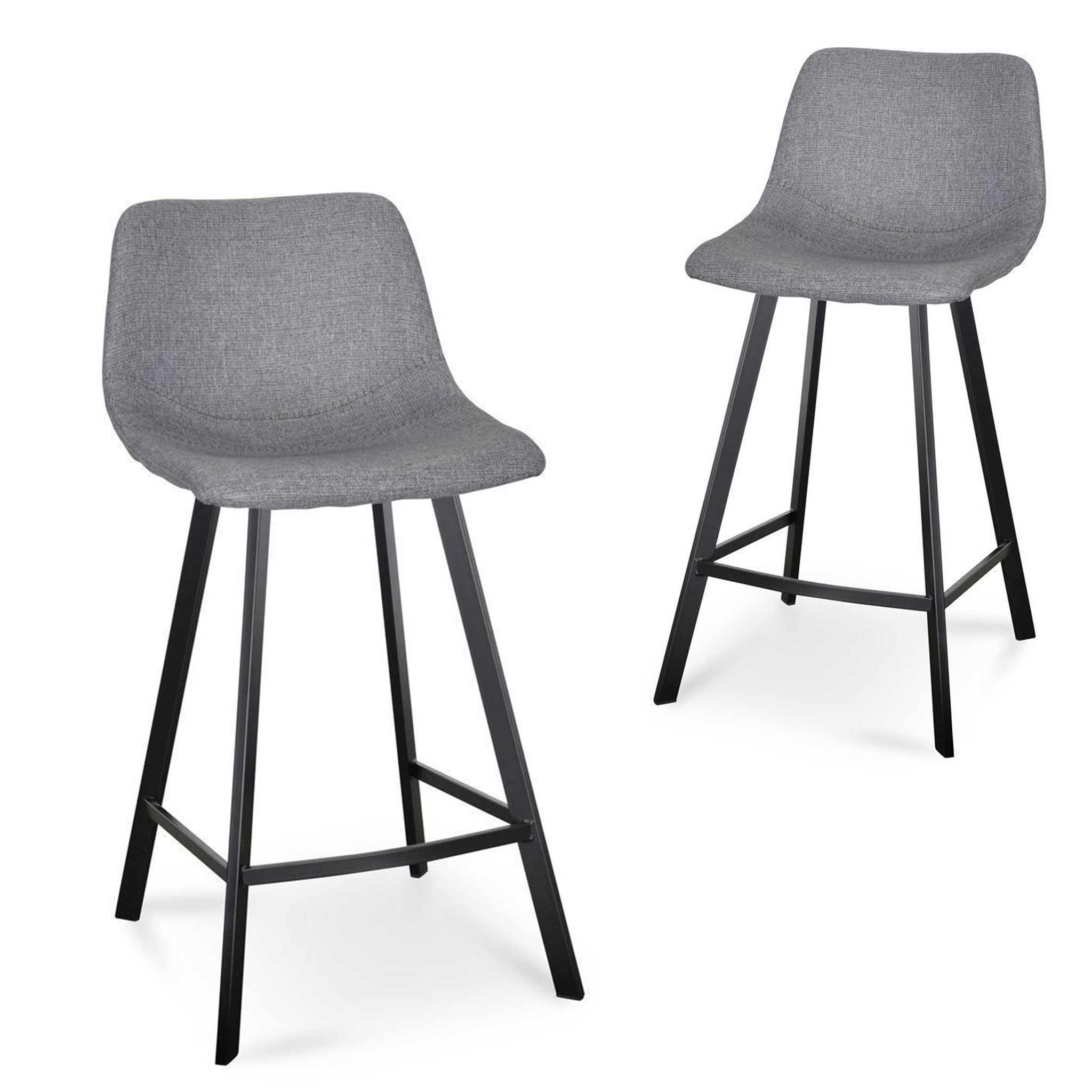 Duke 65cm Bar Stool - Dark Grey (Set of 2)