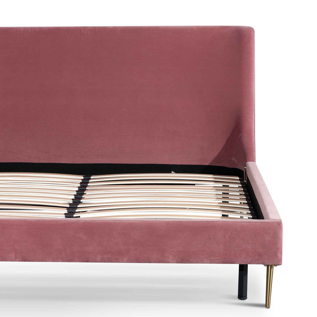 Sheri King Bed Frame - Blush Peach Velvet