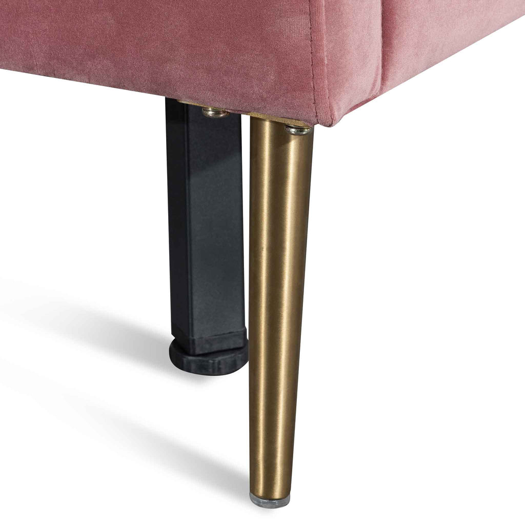 Sheri King Bed Frame - Blush Peach Velvet