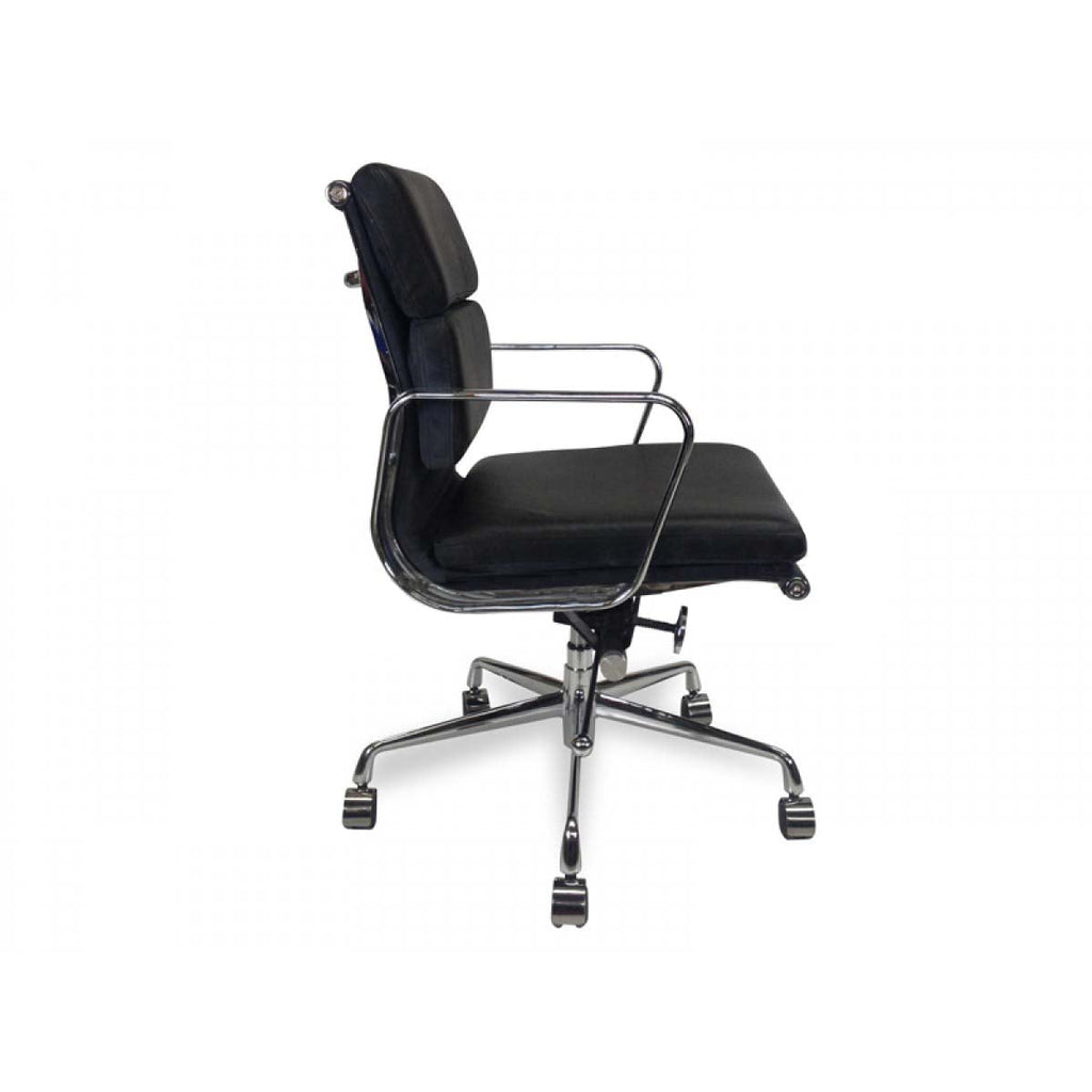Eames Low Back Office Chair - Black Leather