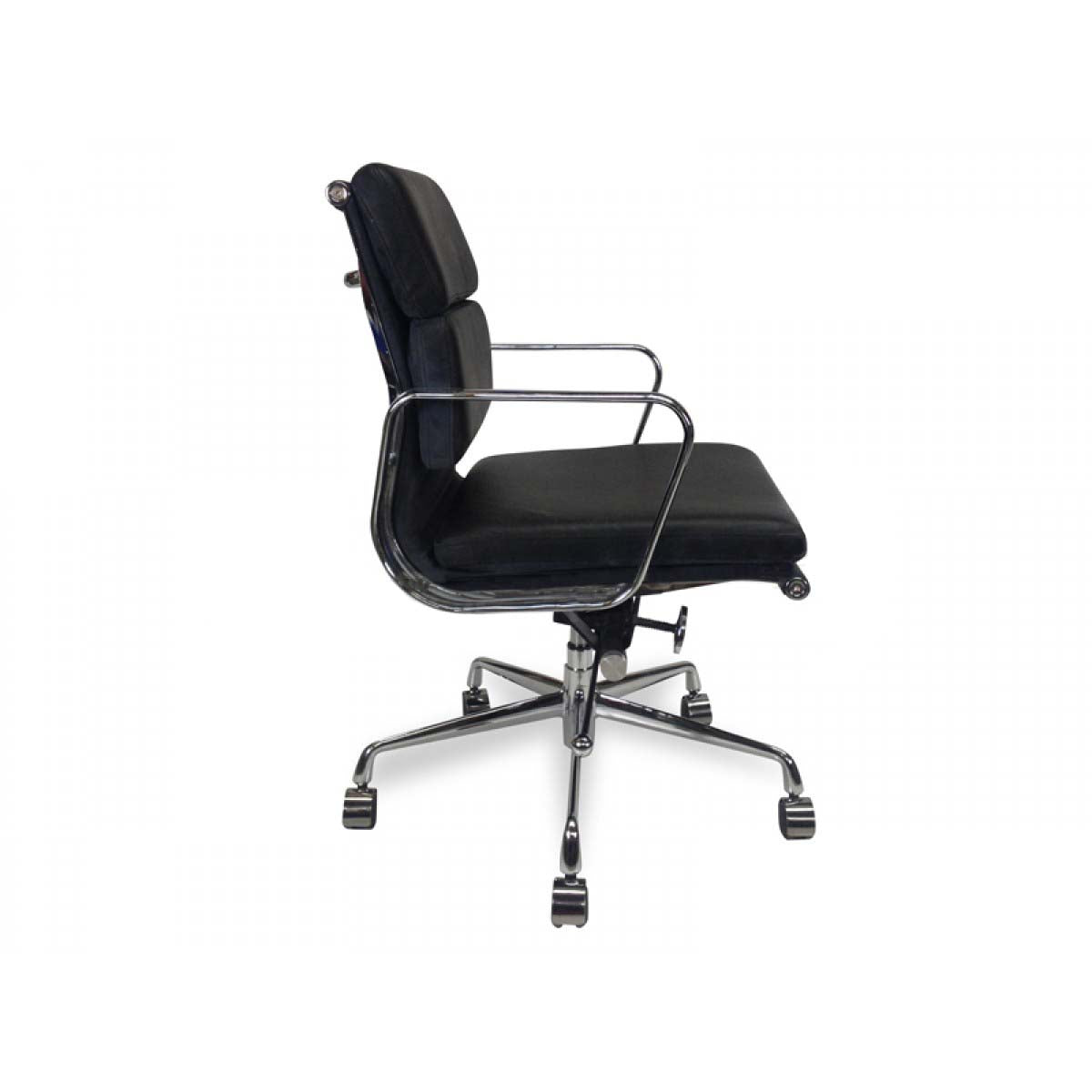Eames Low Back Office Chair - Black Leather