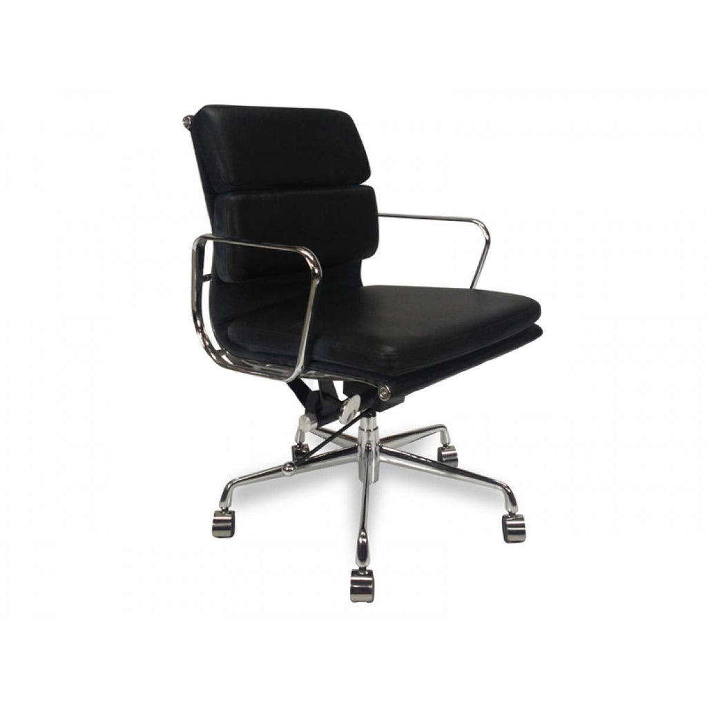 Eames Low Back Office Chair - Black Leather