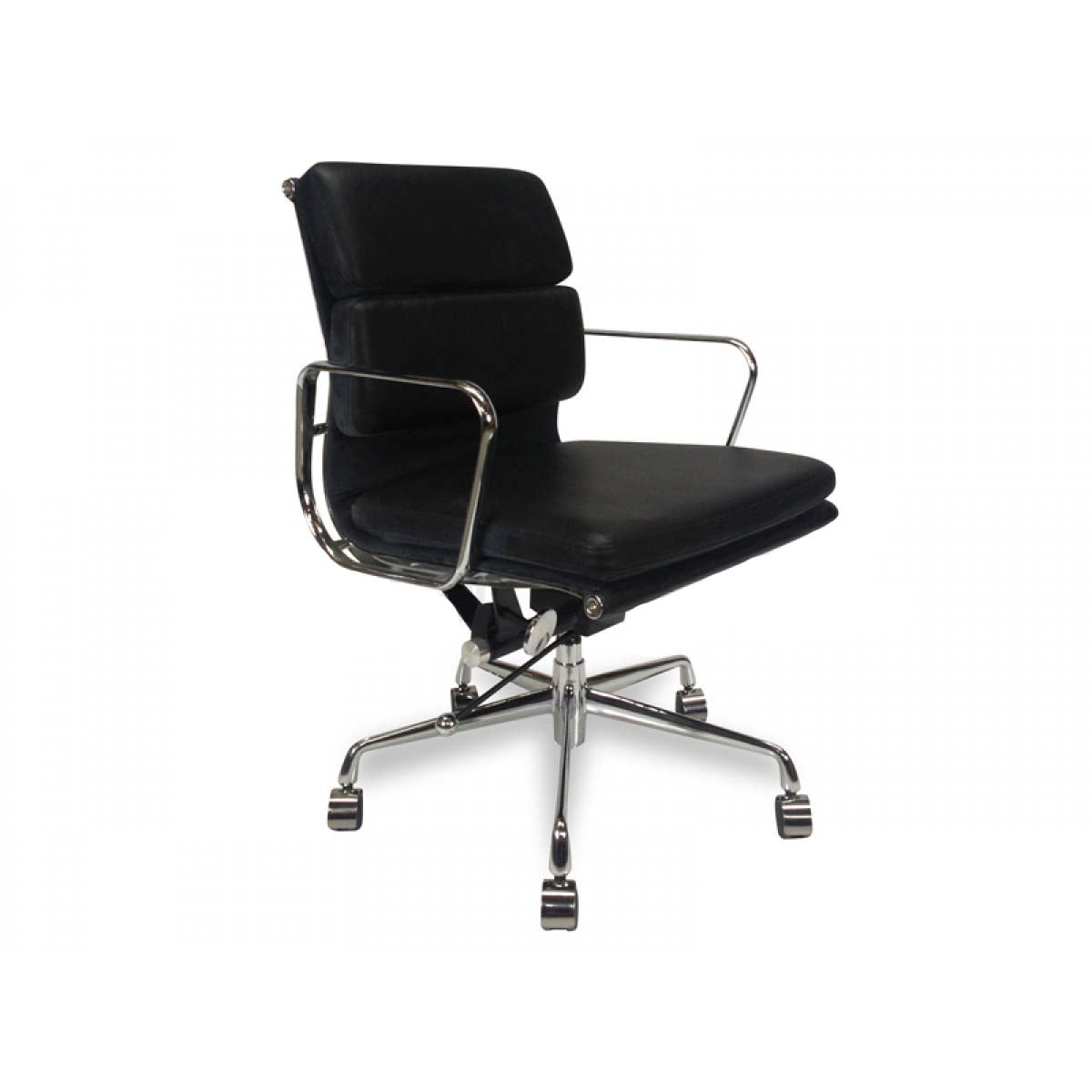Eames Low Back Office Chair - Black Leather