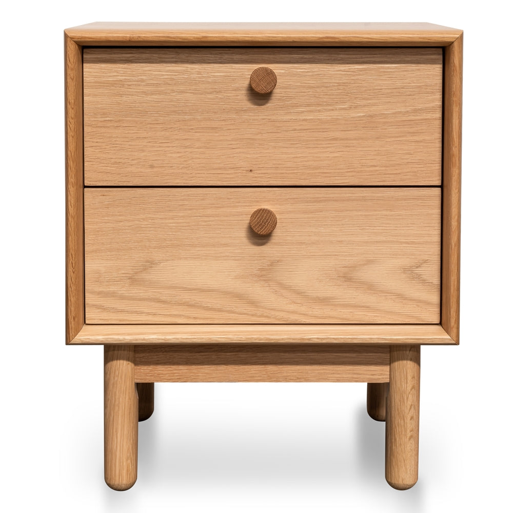 Oak 2 Drawer Side Table