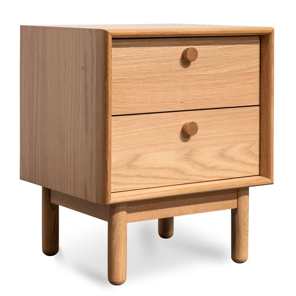 Oak 2 Drawer Side Table