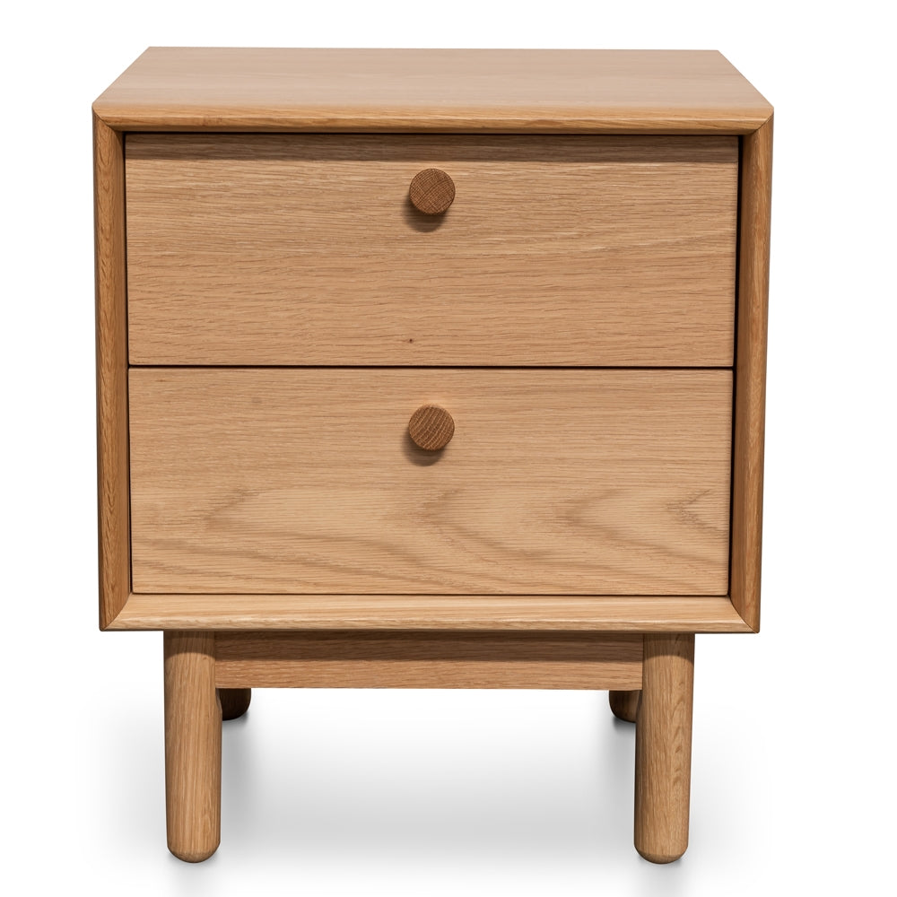 Oak 2 Drawer Side Table