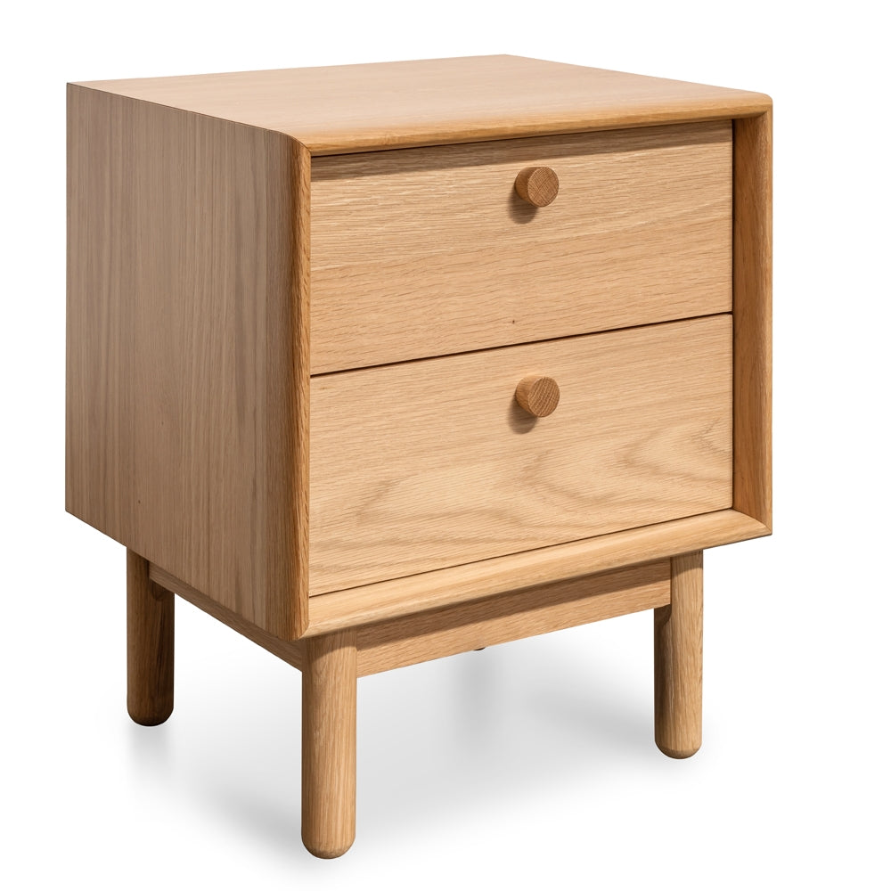 Oak 2 Drawer Side Table