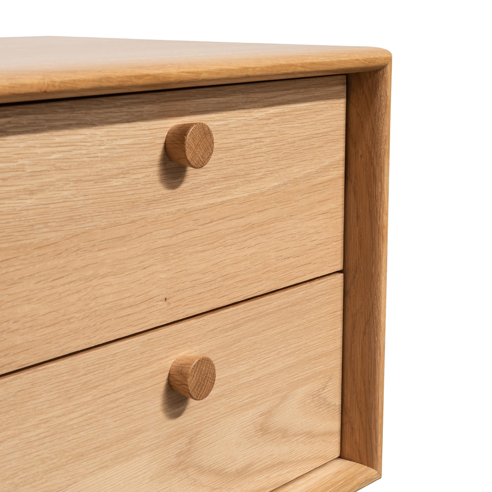 Oak 2 Drawer Side Table