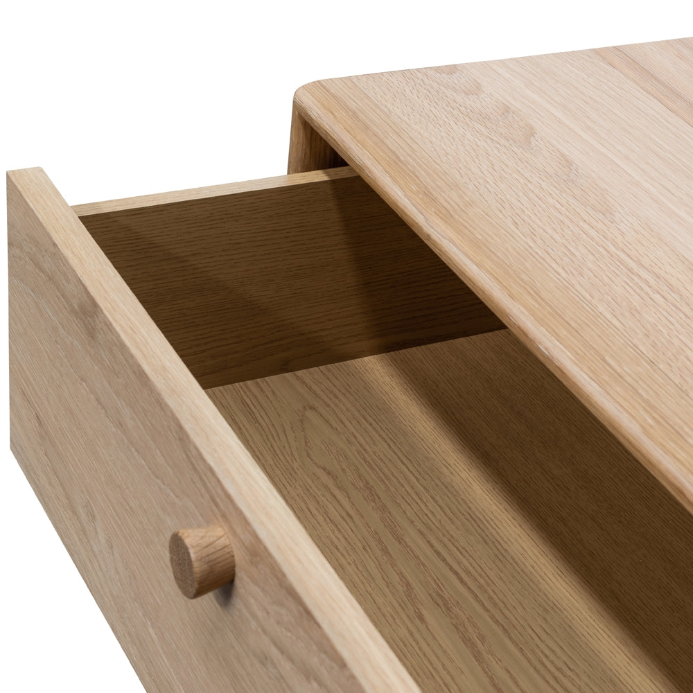 Oak 2 Drawer Side Table