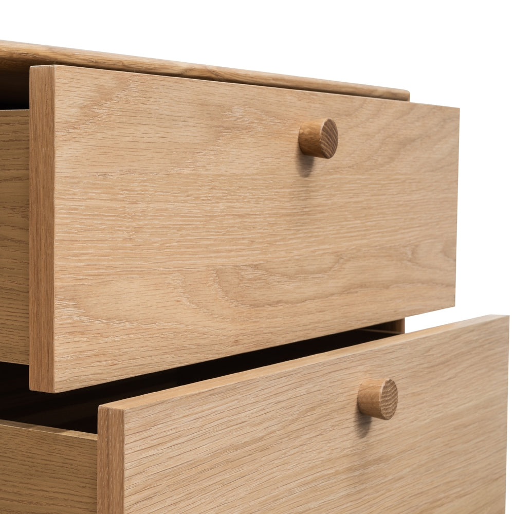 Oak 2 Drawer Side Table