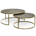 CCF2339-NI Nest 76cm-96cm Round Coffee Table - Natural - Golden Base