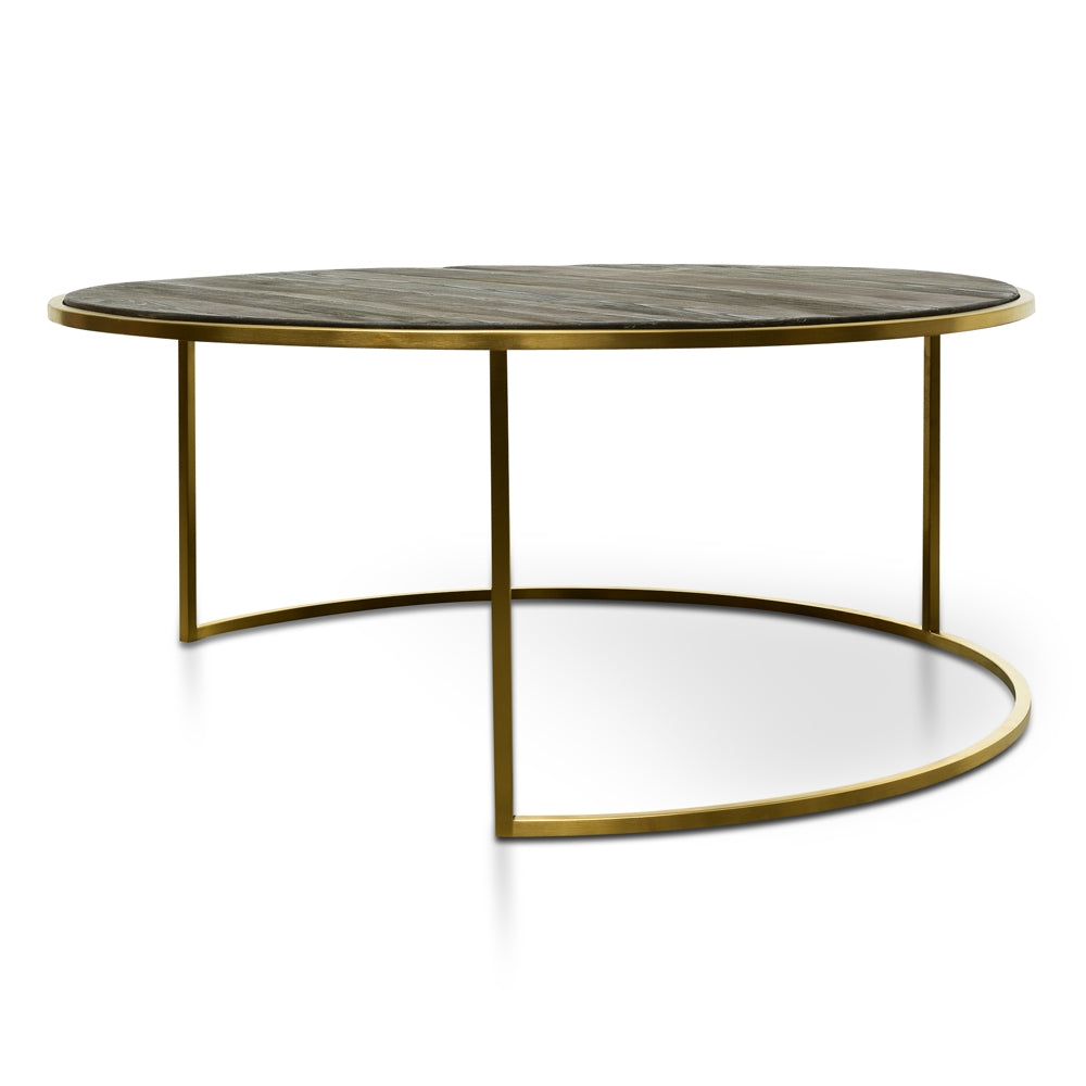 CCF2339-NI Nest 76cm-96cm Round Coffee Table - Natural - Golden Base