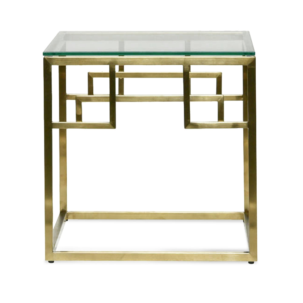 Anderson Glass Top Gold Side Table