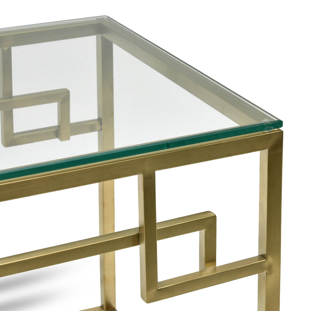 Anderson Glass Top Gold Side Table