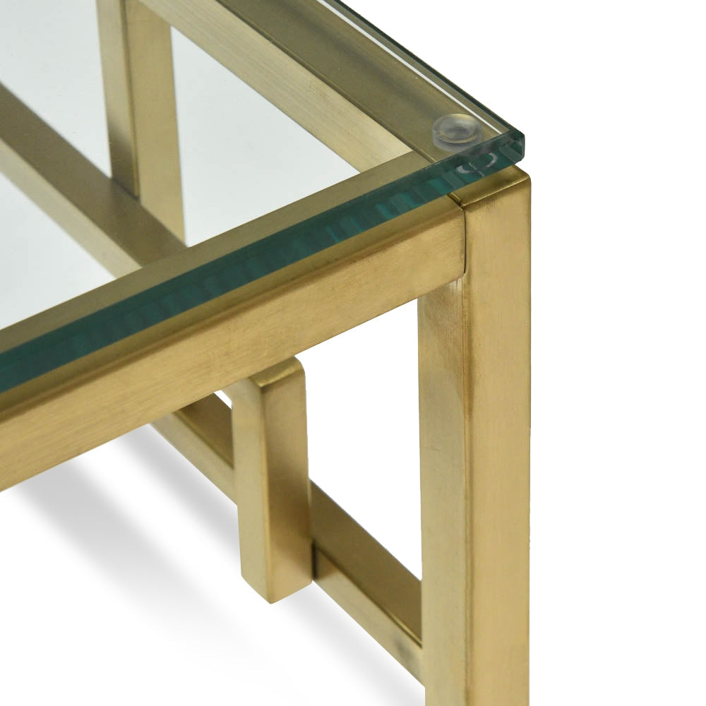 Anderson Glass Top Gold Side Table