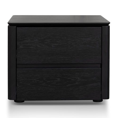 Black Oak Veneer Bedside Table