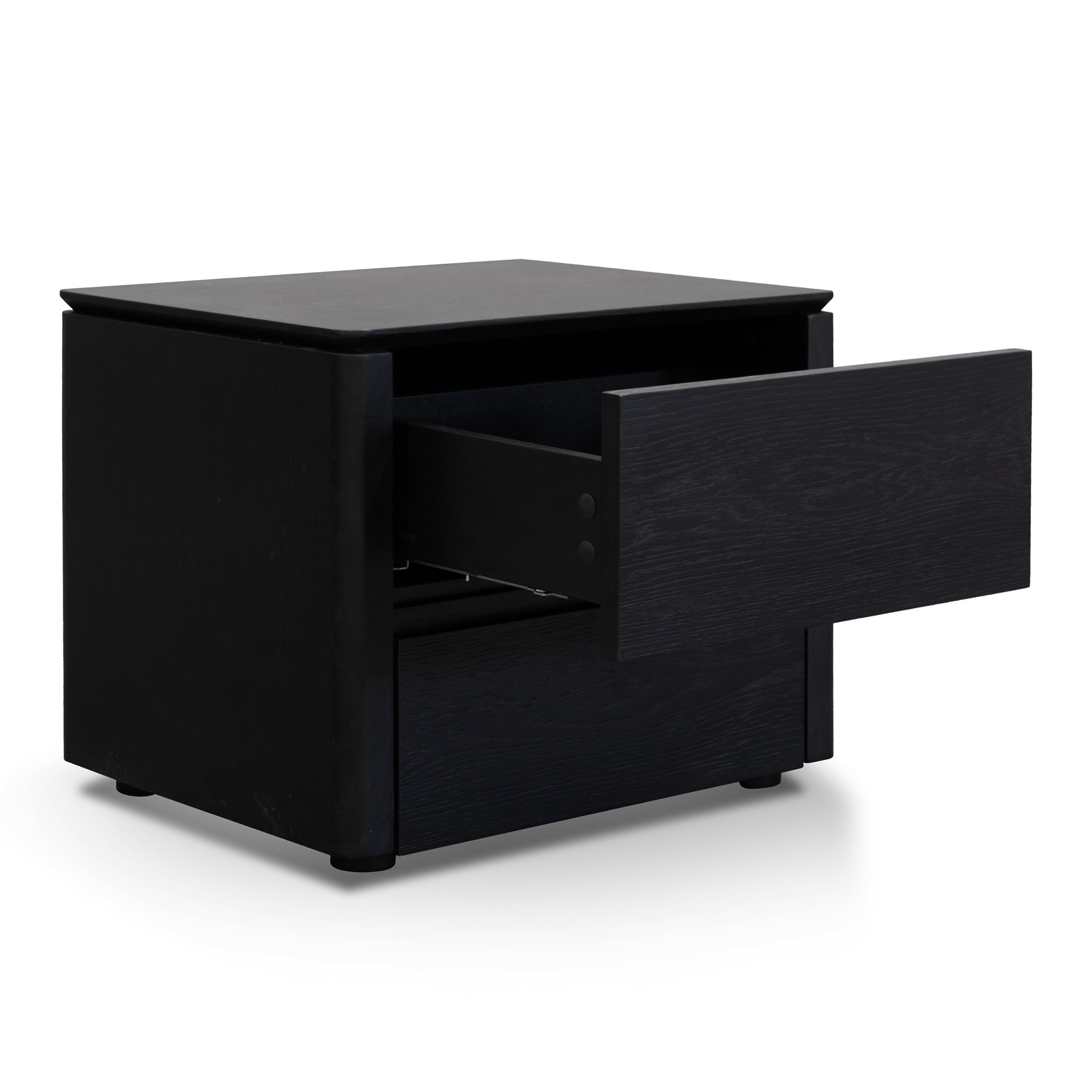 Black Oak Veneer Bedside Table