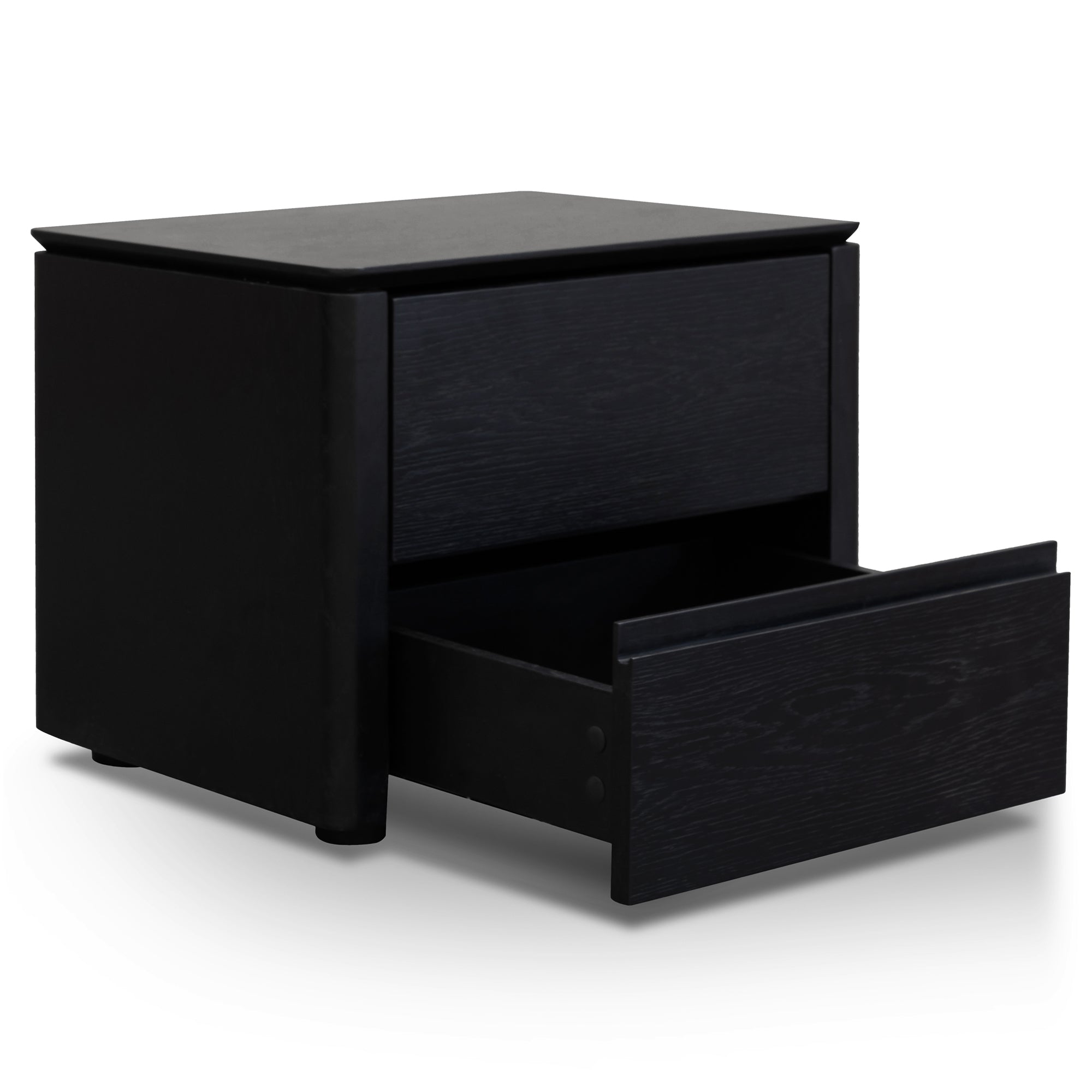 Black Oak Veneer Bedside Table