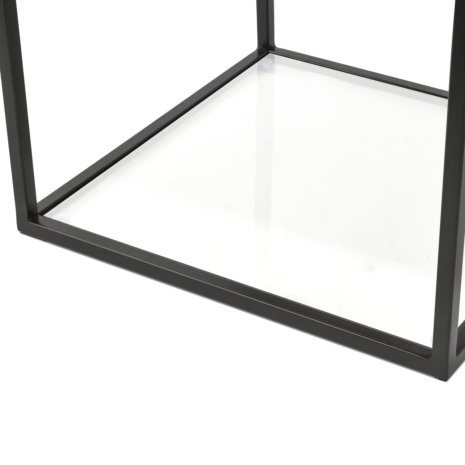 Dixson Glass Side Table - Walnut