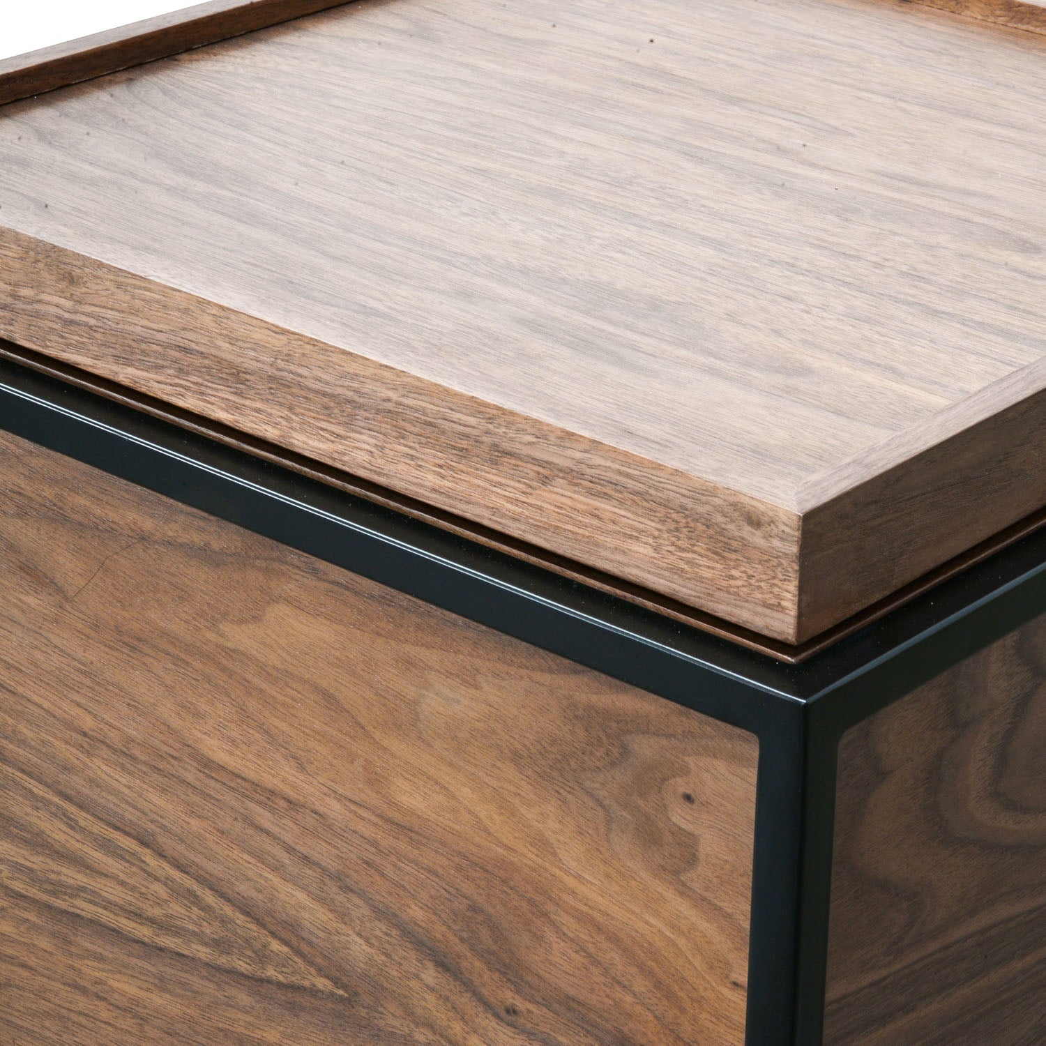 Cane Walnut Oak Side Table