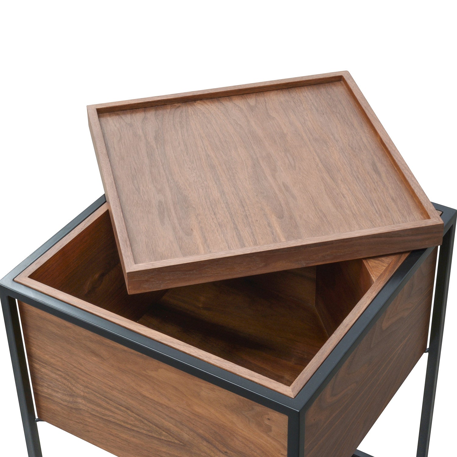 Cane Walnut Oak Side Table