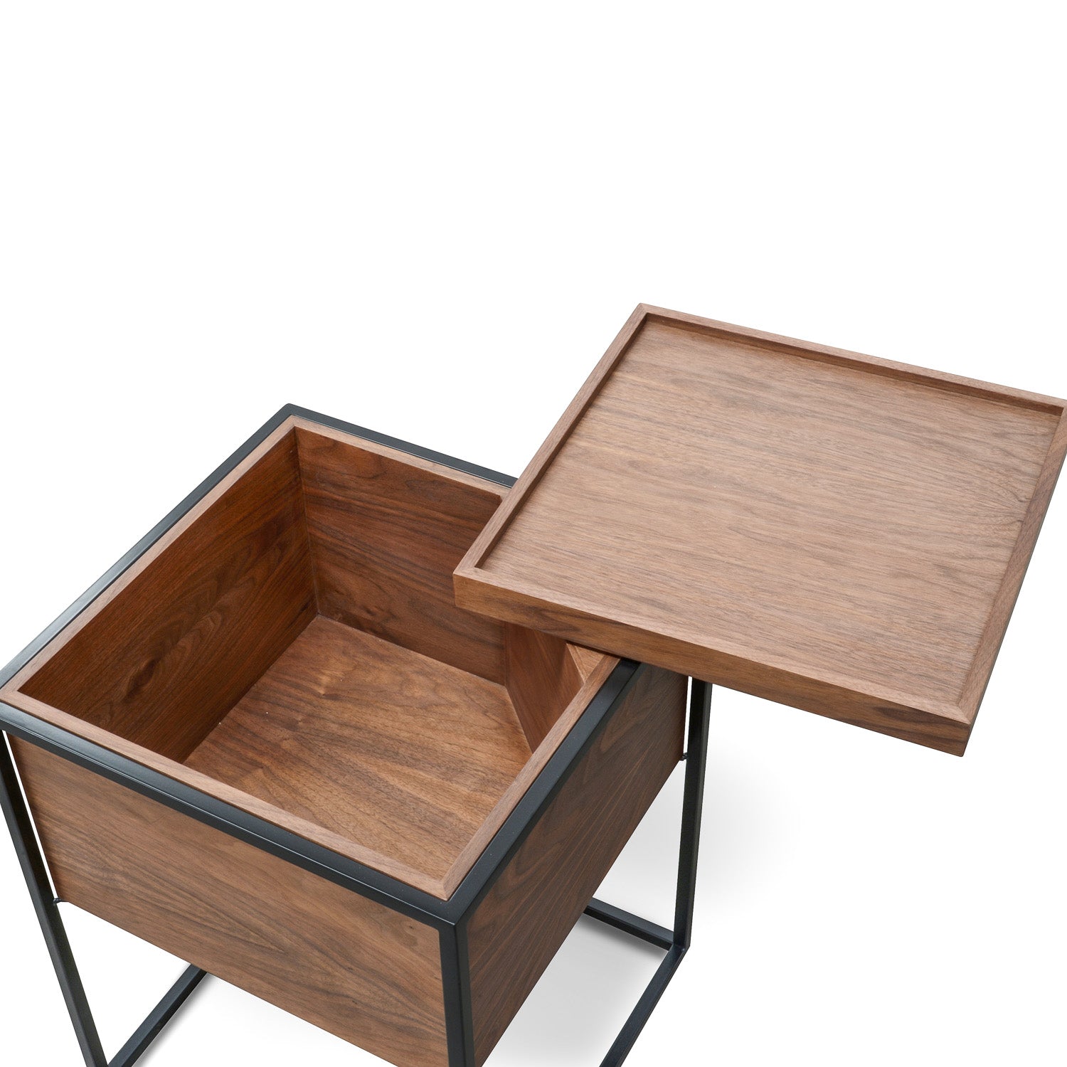 Cane Walnut Oak Side Table