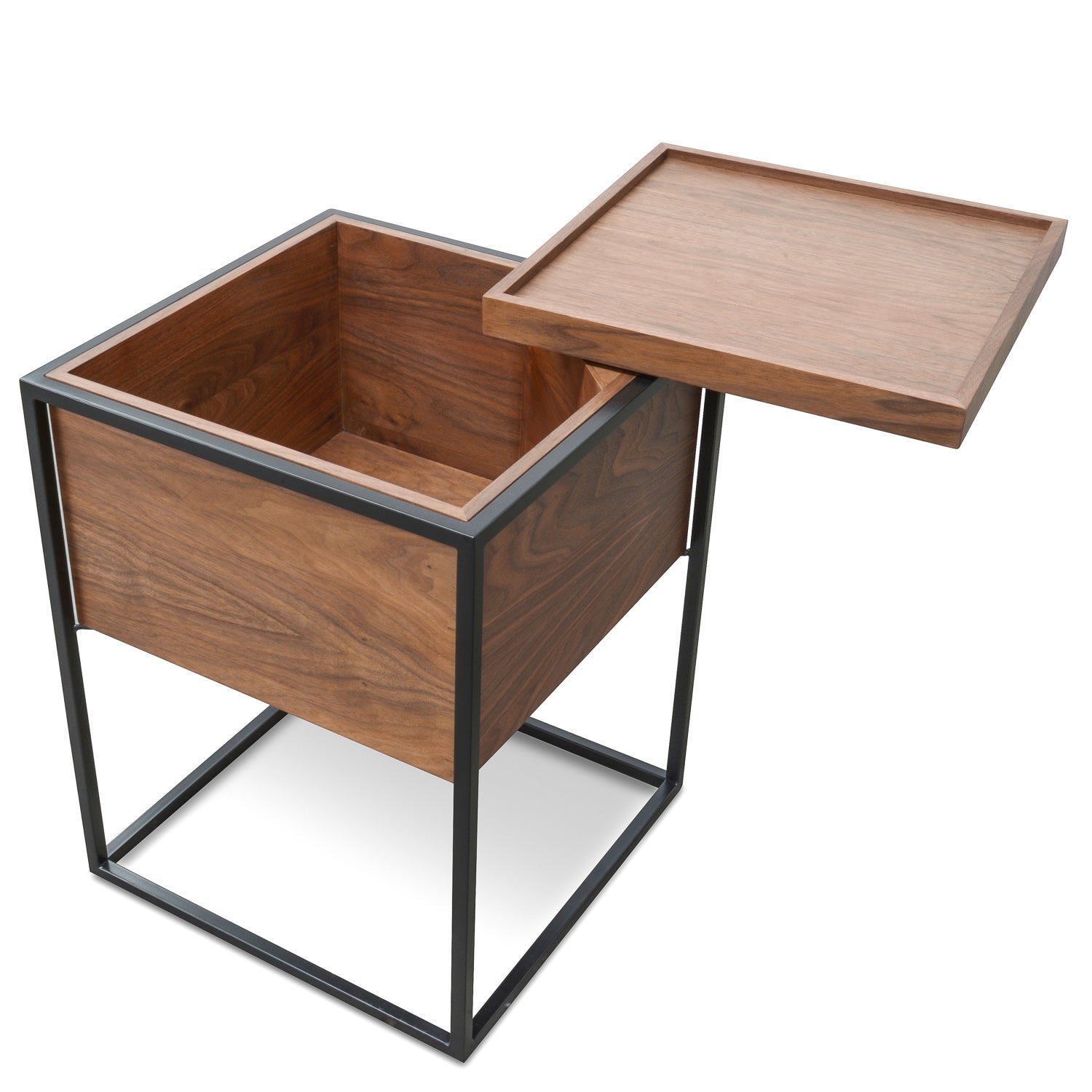 Cane Walnut Oak Side Table