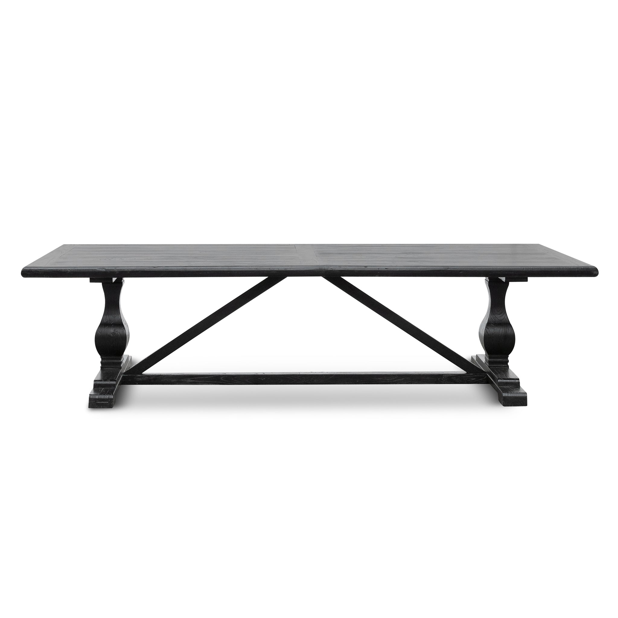 CDT6066 3m Reclaimed Dining Table - Black- 120cm (W) - Thick Top