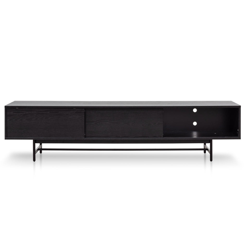 2.1m Wooden Entertainment TV Unit - Full Black