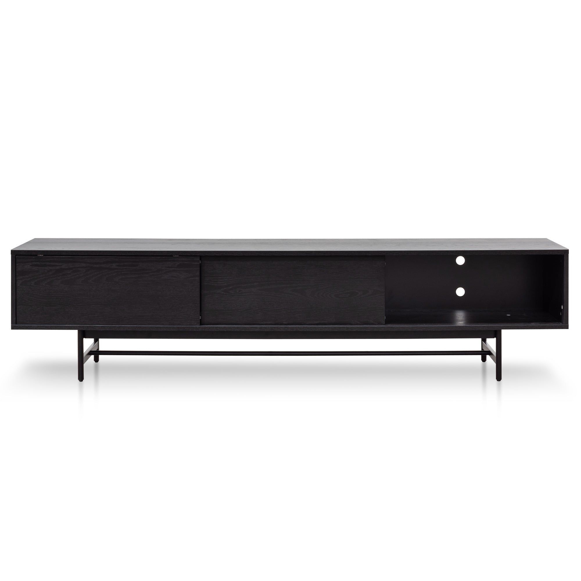 2.1m Wooden Entertainment TV Unit - Full Black