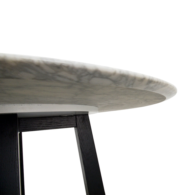 Zodiac 1.15m Round Marble Dining Table - Black Base